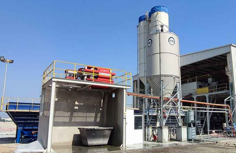 DUBAI – U.A.E. , Innovative Waste Water treatment and Slurry Dehydration Plant for CEMENT  TILES processing line