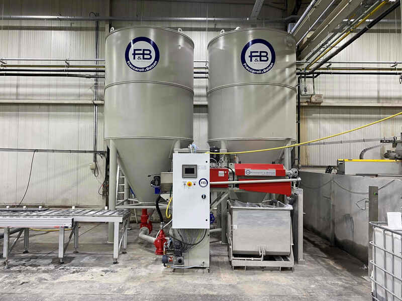 BELGIUM, an Innovative Dewatering  DOUBLE COMPACT PLANT  for a NATURAL and ARTIFICIAL STONE processing line